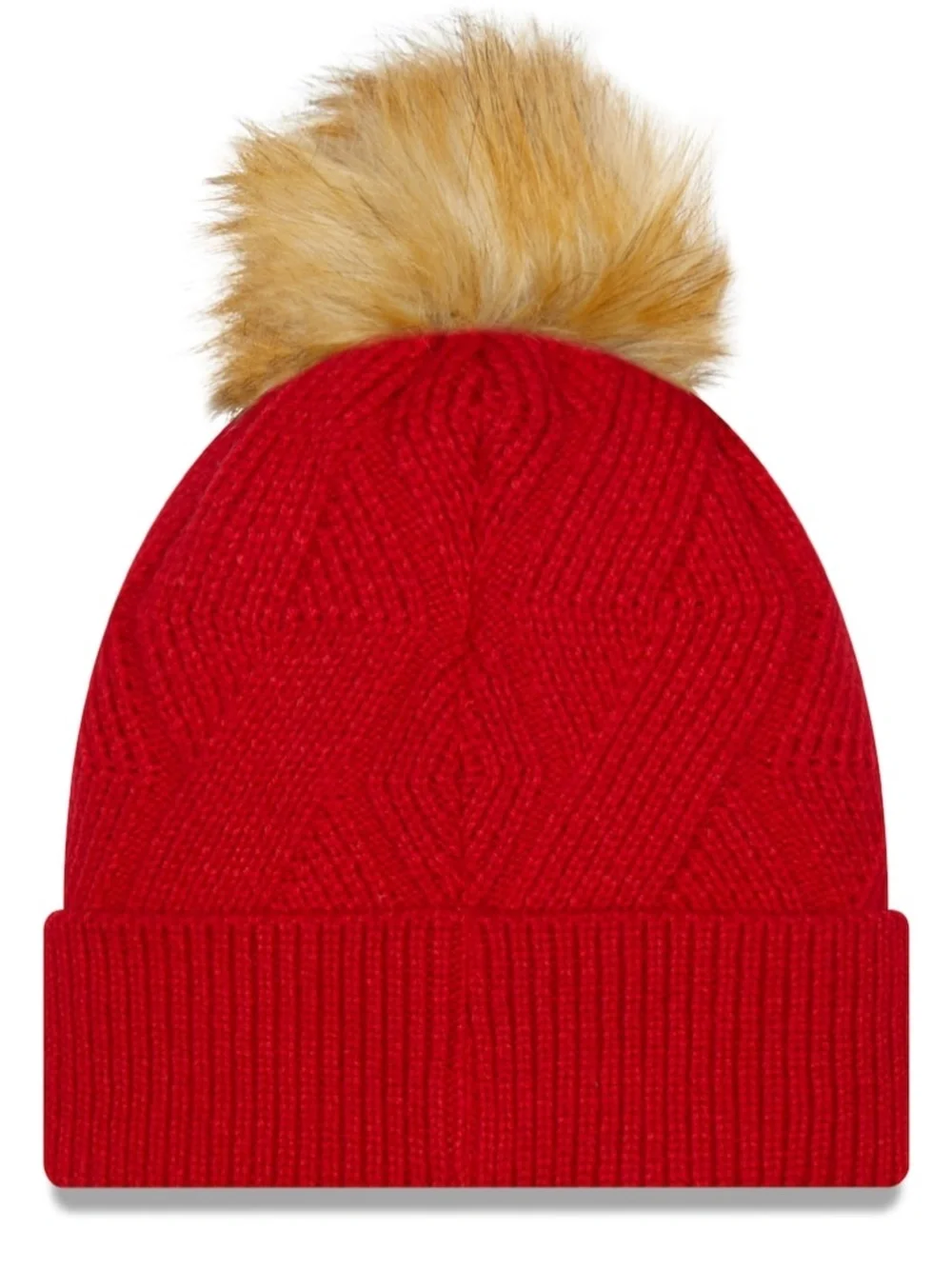 Tampa Bay Buccaneers New Era Women's Snowy Cuffed Knit Hat Beanie with Pom - Red